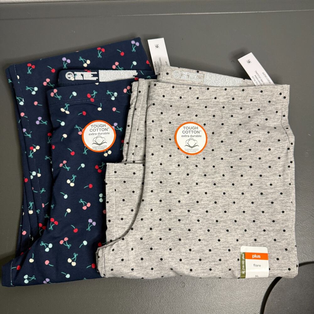 2 Wonder Nation Girls Knit Flare Leggings Size XL (14-16)